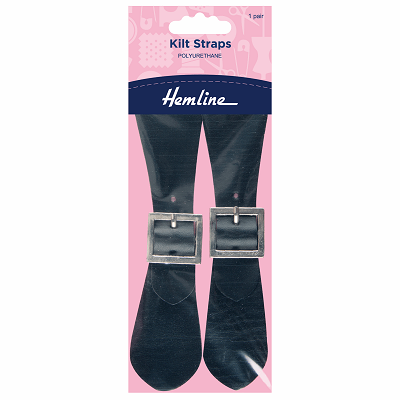 H411.BL Kilt Straps: Black: 2 Pieces